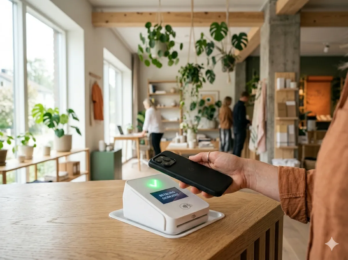 Digital gift card from Glede used in store via mobile